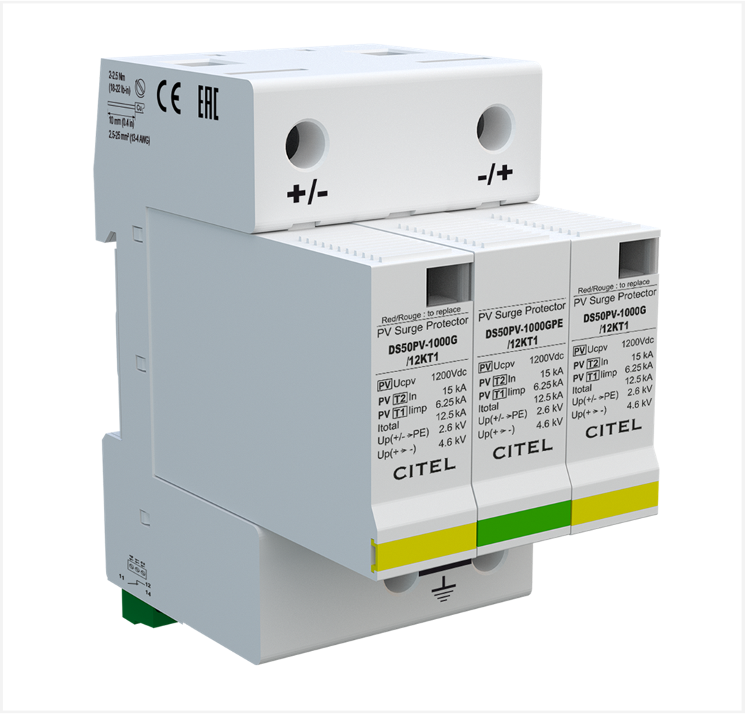 Product: Citel Lightning Protection DC/PV Type 1 + 2 1000VDC ( DS50PVS – 1000G/12KT1)