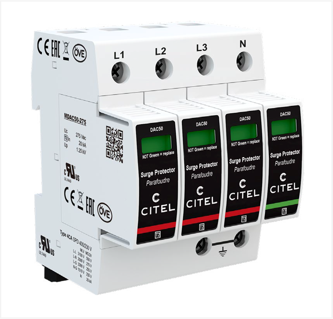 Product: Citel DAC50S-31-275 SPD Type 2 AC, 3-phase+N, 230/400V